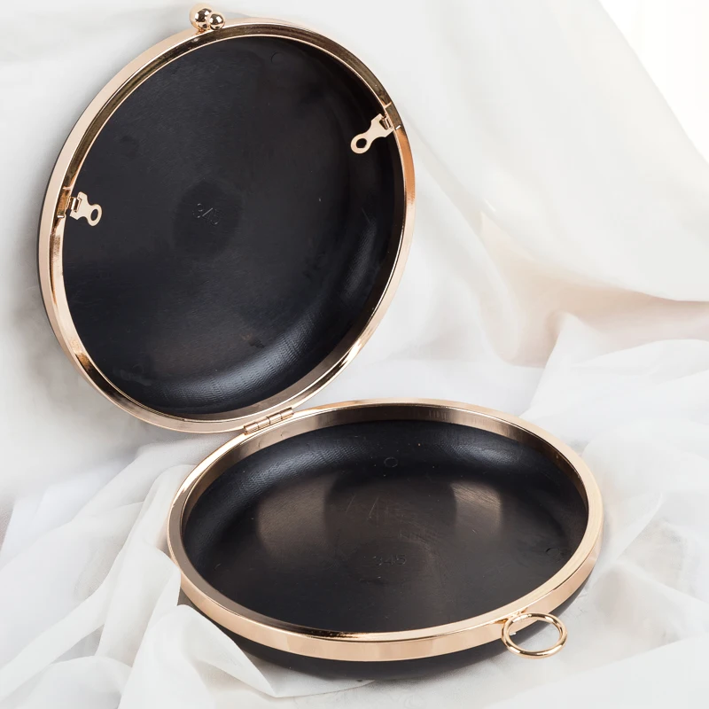 18cm Metal Clasps Dinner Round Box Purses Frame Handles for DIY Handbags Kiss Twisted Lock Buckle Tone Bag Accessories