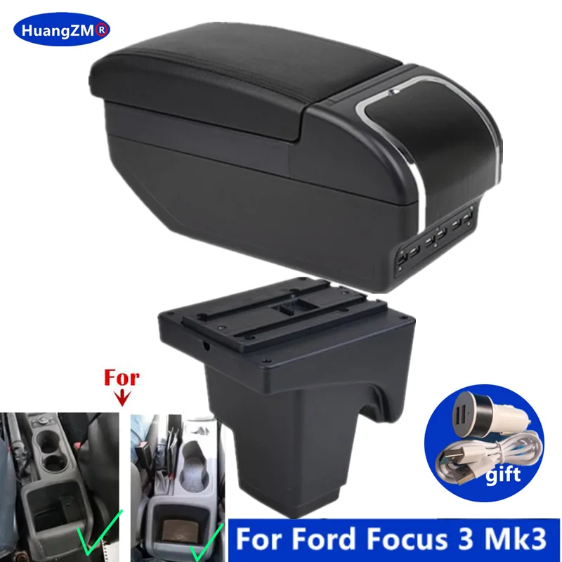 Auto Armlehne box Für Ford Focus 3 MK3 Armlehne Box Für Ford FOCUS III Zentrum lagerung box Gewidmet Nachrüstung Auto Zubehör
