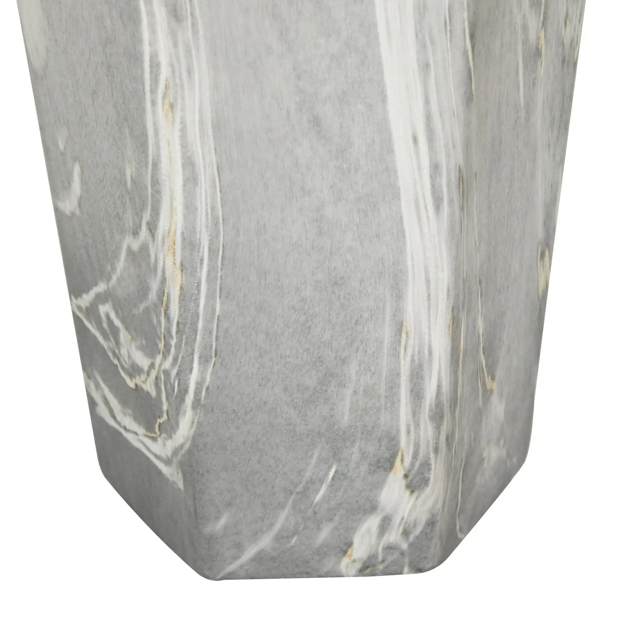 DecMode 14" Kunstmarmor-Vase aus schwarzer Keramik