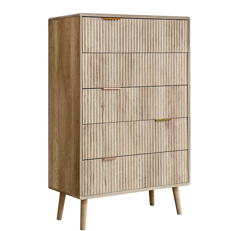 Cross-border simple multi-layer storage cabinet groove chest of drawers modeling light luxury plate assembly bedroom living room