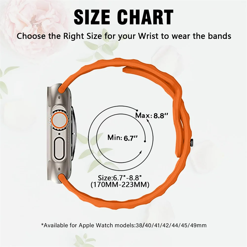 Pulseira de Silicone Ajustável para Apple Watch, Sport Band, Ultra Strap, 46mm, 49mm, 41mm, 45mm, 44mm, 40mm, 42mm, 5, iWatch Series 10, SE, 9, 8, 7, 6, 5