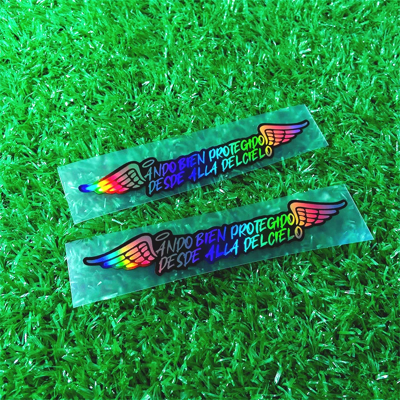 1PC/2PCS Jestem dobrze chroniony przed Up in Heaven Naklejki motocyklowe Wodoodporne na zbiornik paliwa motocykla Helemt Skuter Laser Decor — zdjęcie 3