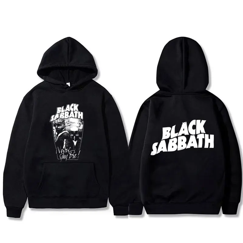 

Heavy Metal Rock Band Black Sabbath Never Say Die Live on Tour 1978 Hoodie Ozzy Osbourne Sweatshirt Men's Vintage Fleece Hoodies