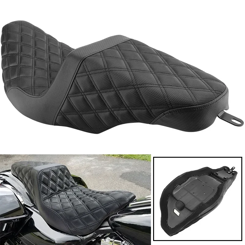 Przedni kierowca motocykla dwuosobowa poduszka siedzenia tylny pasażer dla Harley Touring CVO Road King Electra Glide Ultra Limited 08-23