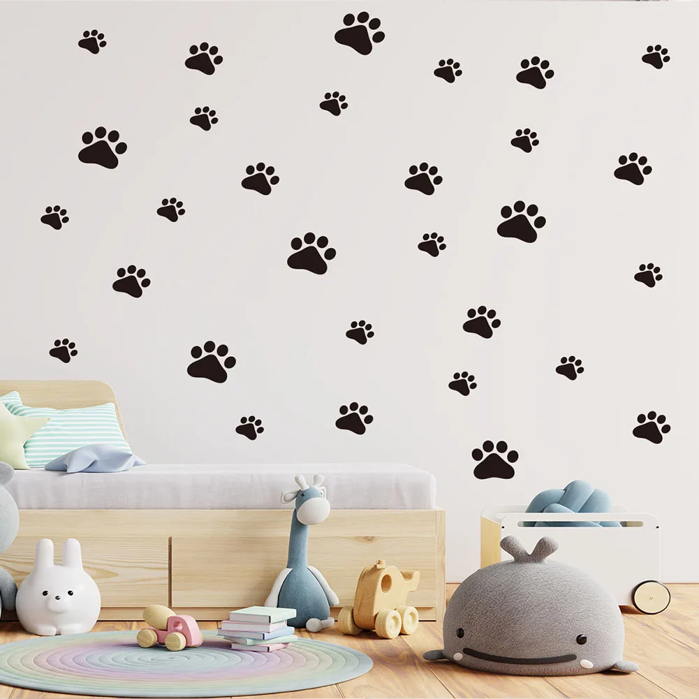 Bring Warmth to Your Home Décor 44pcs Dog Cat Pawprints Stickers Effortless Wall Application For Instant Room Transformation