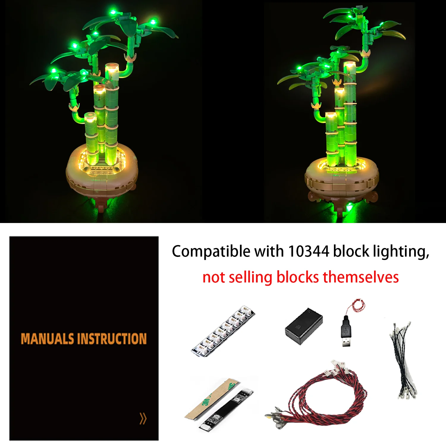 LYBMTWF – jeu d'éclairage LED pour blocs de construction en bambou porte-bonheur 10344 (ne comprend pas les briques modèle)