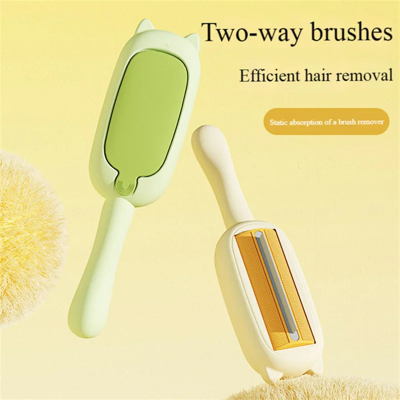 New Electrostatic Pet Brush Cat Hair Machine Cat Hair Brush Sticky Device Cute Cartoon Cat Hair Removal Brush Pet Supplies