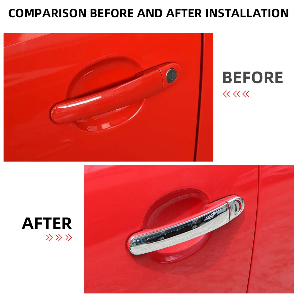 Stainless Steel Door Handle Cover for Volkswagen VW POLO 9N Jetta MK6 Tiguan Touran Bora Seat Doors Sticker Trim Accessories
