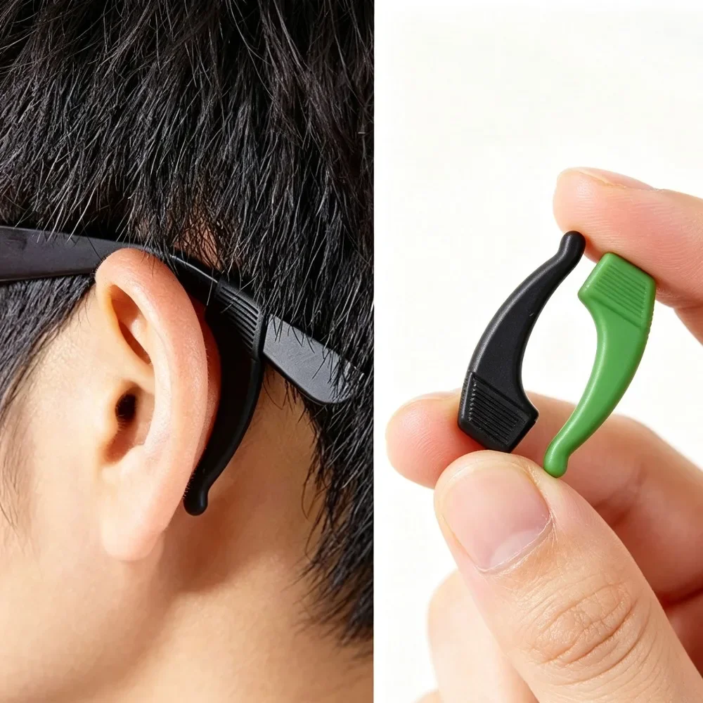 2Pcs Clear Silicone Anti-slip Glasses Ear Hooks, Eyeglass Ear Grips Sleeve Anti-fall Eyewear Holders for Unisex Spectacles
