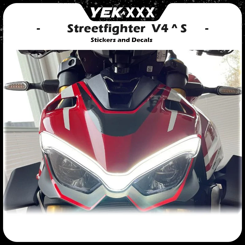 

V4 V4S Motorcycle Fairing Shell Front Head Shell Line Sticker Decal For Ducati Streetfighter V4 V4S V4SP Custom colors