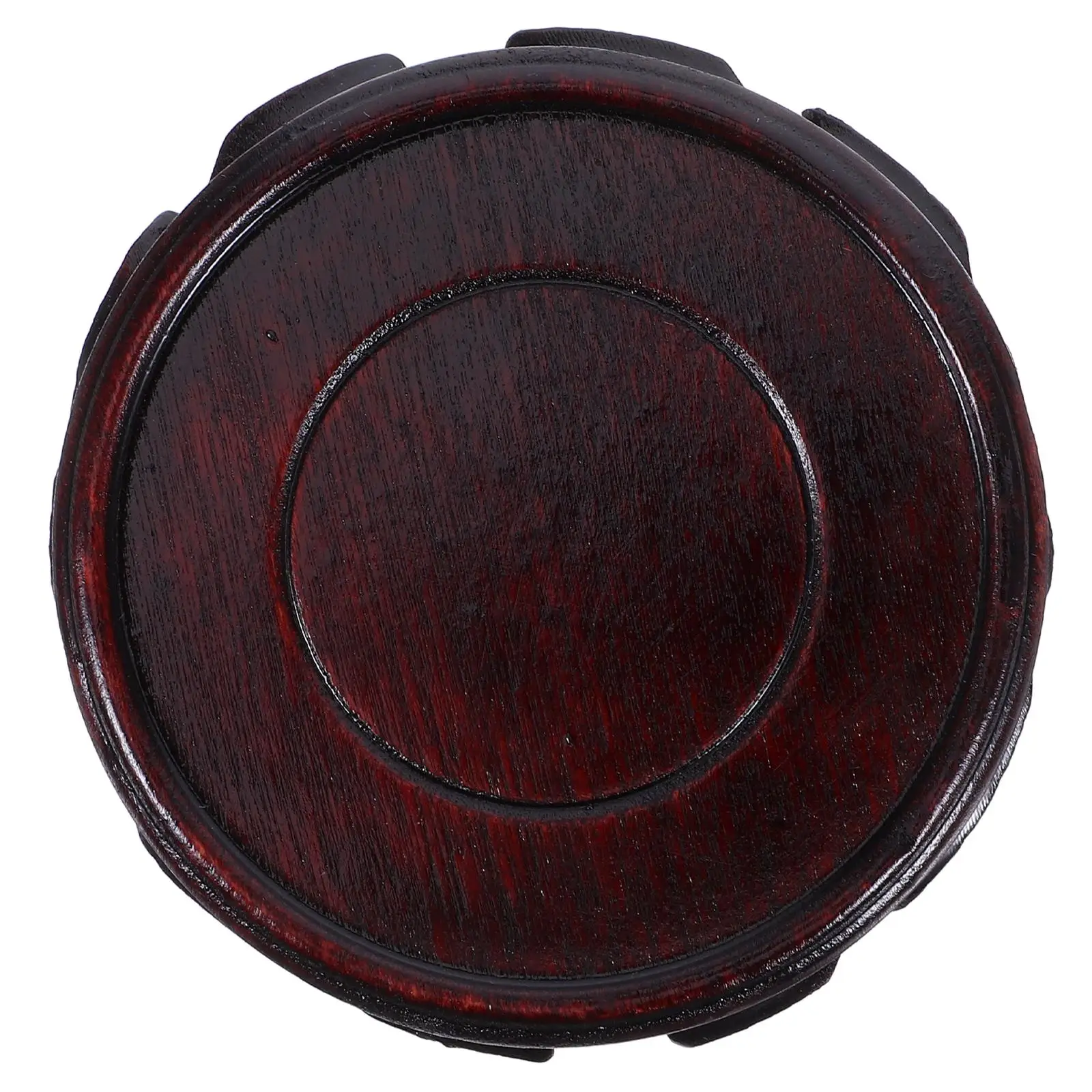 

Vases Wooden Base Round Plant Stand for Display Ornaments Bonsai Light Brown Teapot