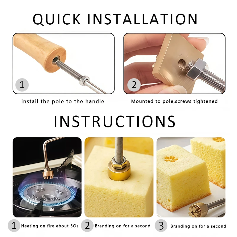 Stempel do wytłaczania logo, personalizowany, DIY, mosiężny, do wytłaczania na gorąco, do drewna, ciast, hamburgerów, na przyjęcia weselne, rękodzieło