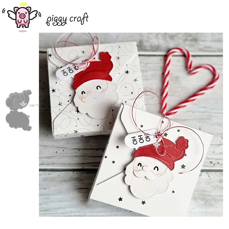 

Piggy Craft металлические штампы для резки, форма для резки, рождественская бирка Санта-Клауса, скрапбукинг, нож для рукоделия, форма, лезвие, трафареты, штампы