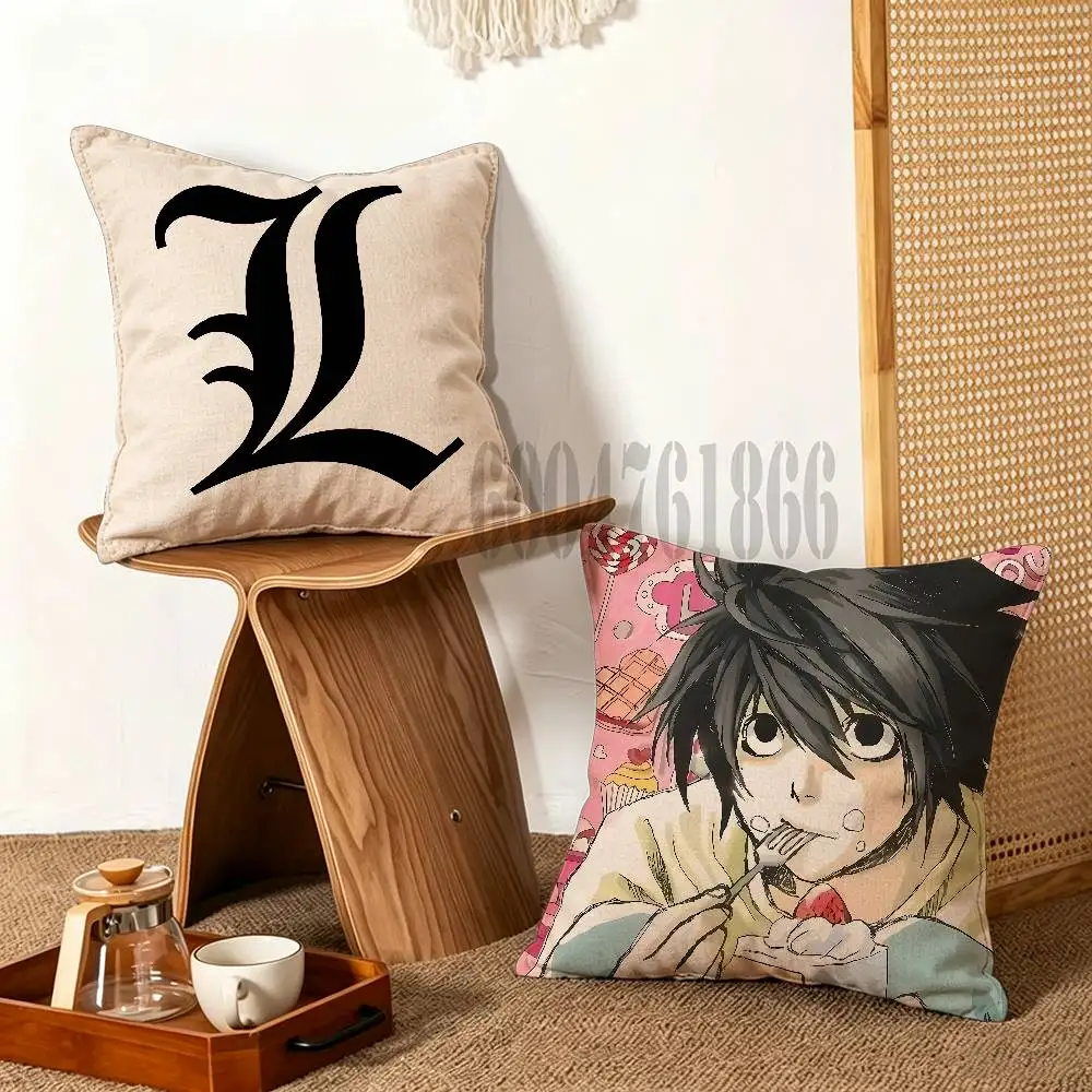 L-Lawliet Throw Pillow Cover Home Decor Art Design Decor Pillowcase Cushion Cover for Bed Sofa Living Room, Indoor and Outdoor