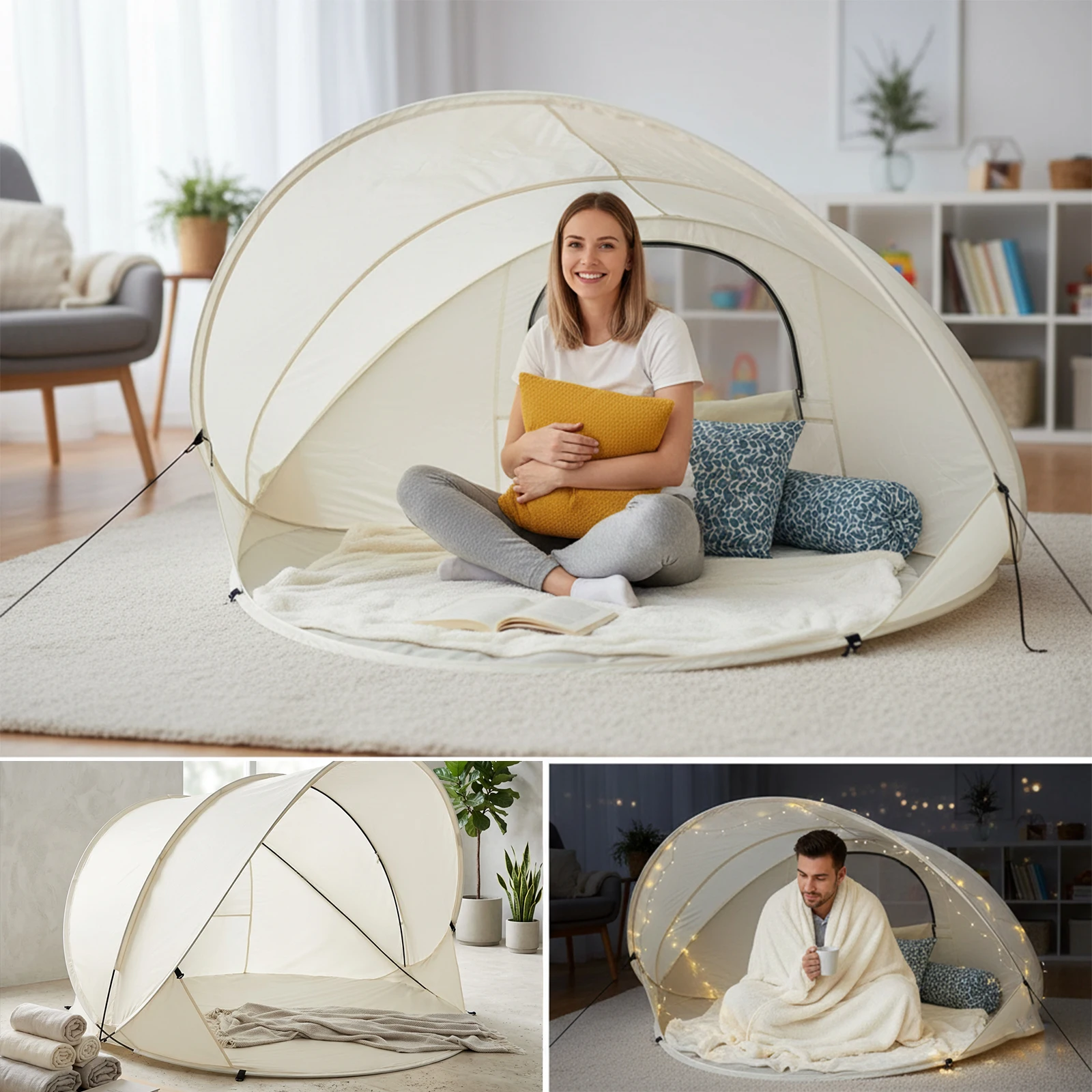 The portable pop-up beach canopy is the perfect choice for spring outings, beach trips, and outdoor leisure activities.