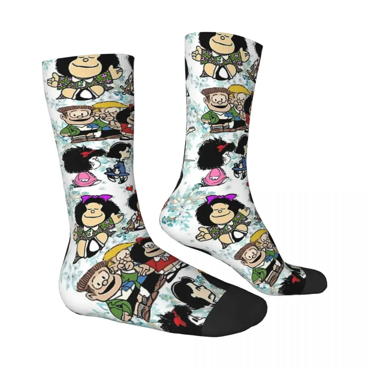 Pattern Mafalda Cheerful Bright Intelligent Girl Kawaii Socks Gym Cartoon Pattern Socks