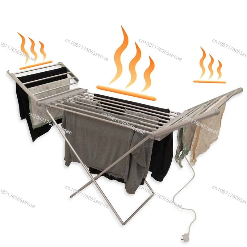 Portable Aluminum Foldable Hanger Automatic Electric Clothes Dryer Machine Heated Cloth Airer Laundry Household Use UK Plug