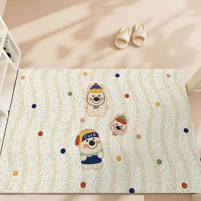 

Custom Entrance Doormat Cartoon Dog Outdoor Entrance Bottom Cleaning Rug Wear-resistant Non-slip Silk Ring Bathroom Floor Mat