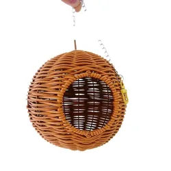 Sugar Glider Sleeping Nest Parrot Plastic Rattan Weaving Nest Golden Bear Hamster Hanging Warm Nest Squirrel LandscapingSupplies