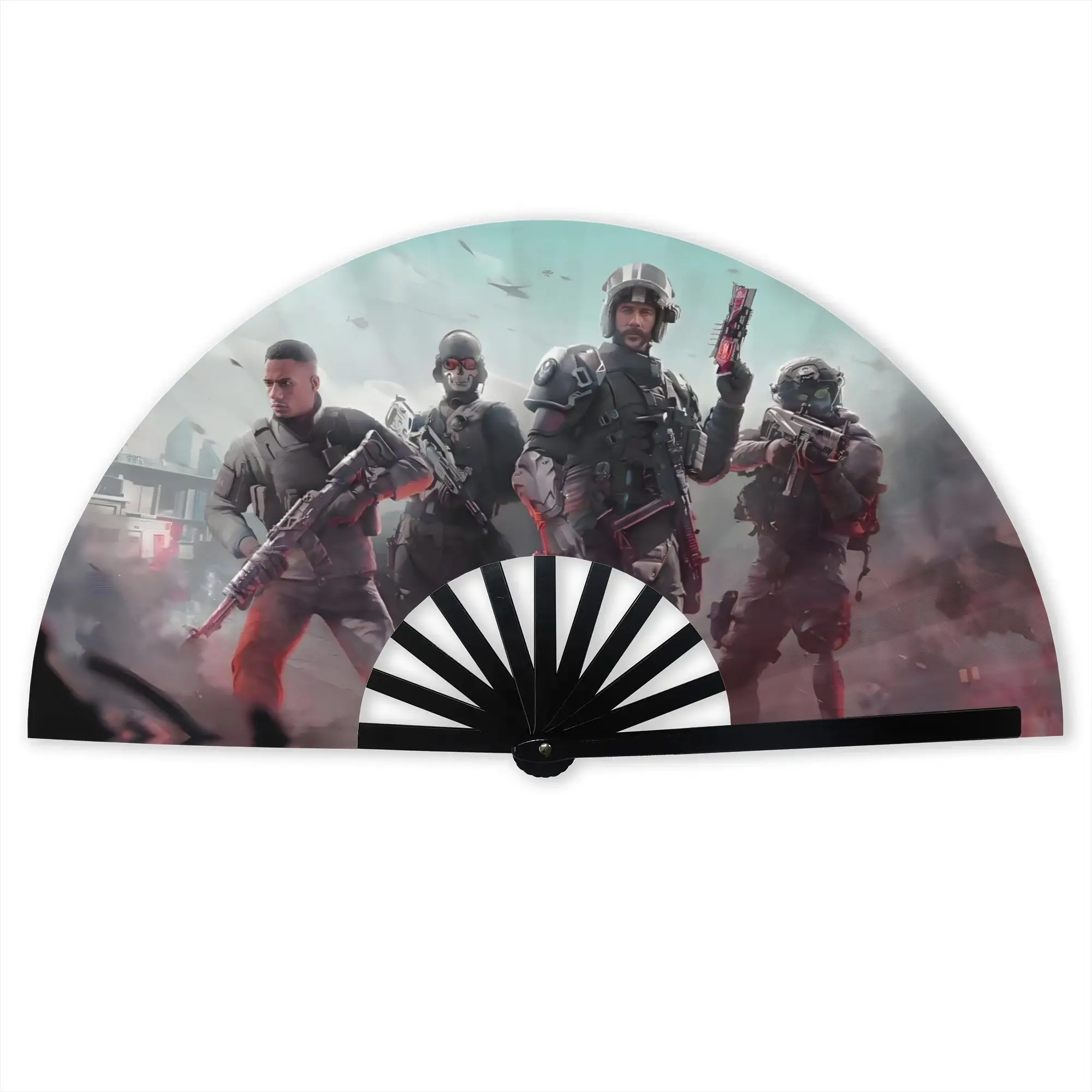 C-Call of D-Duty  Hand Fan Promotional Gift Wedding Shooting Game_x000D_ Durable Folding Fans Creative Bulk Pack Fan