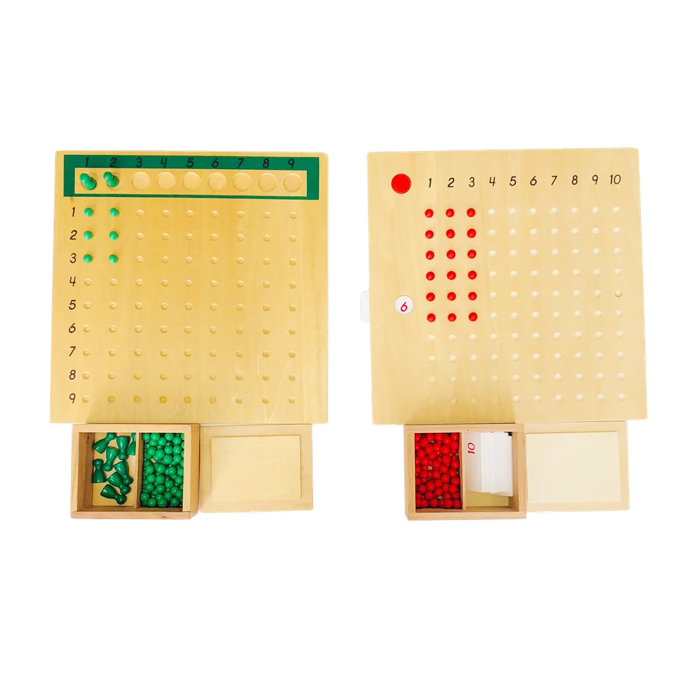 몬테소리 수학 장난감 곱셈/부분 구슬 보드 산술 학습 자료 테이블 어린이를 위한 교육 게임
