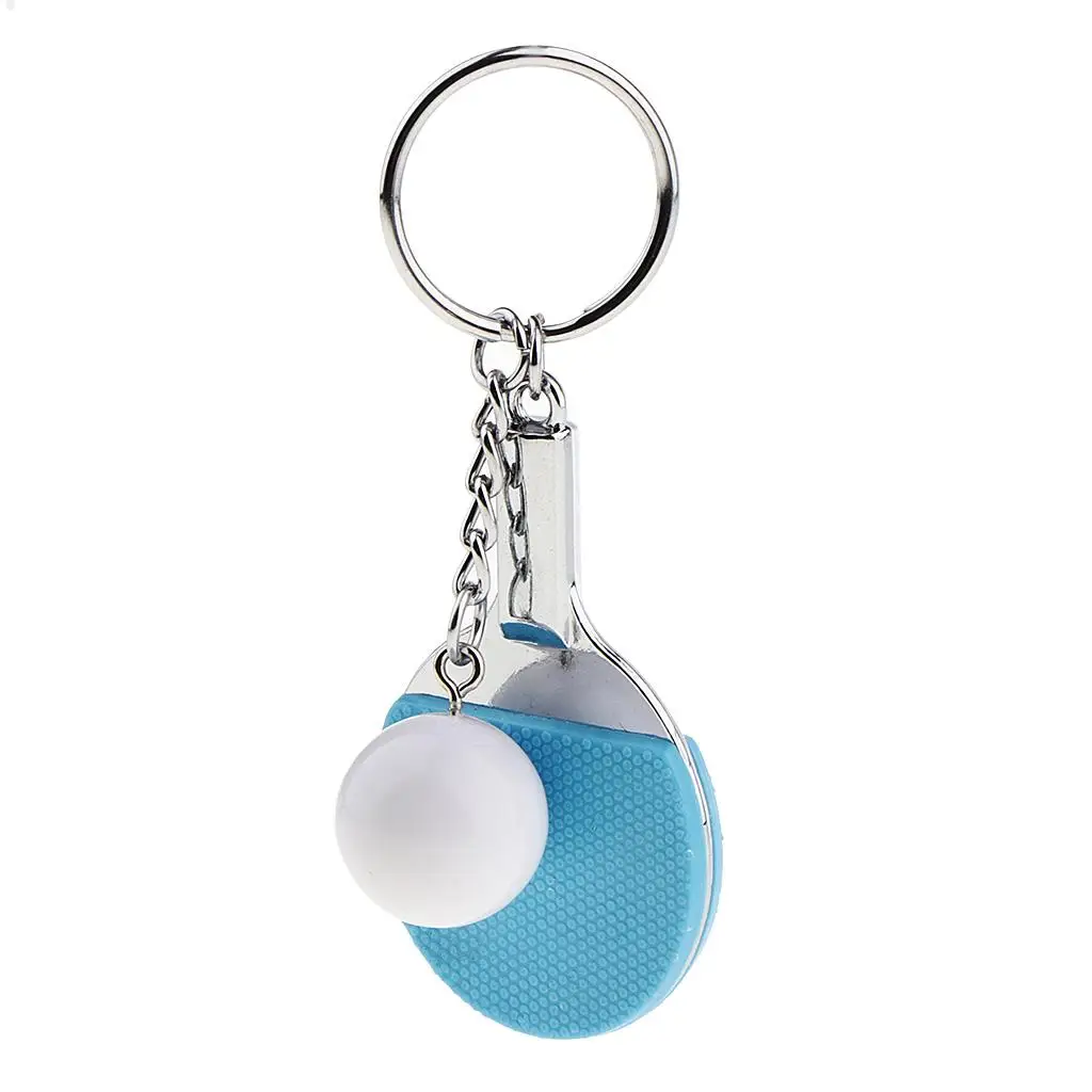 Table Tennis Metal Keychain Toys Fashion Sport Key Ring Jewelry Charms Gift