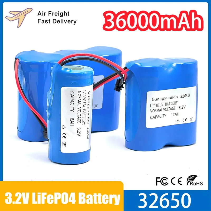 Original 32650 Battery Pack 3.2V LiFePO4 Battery Lithium Iron Phosphate Cell for Outdoor Solar Street Light Lamp Floodlight