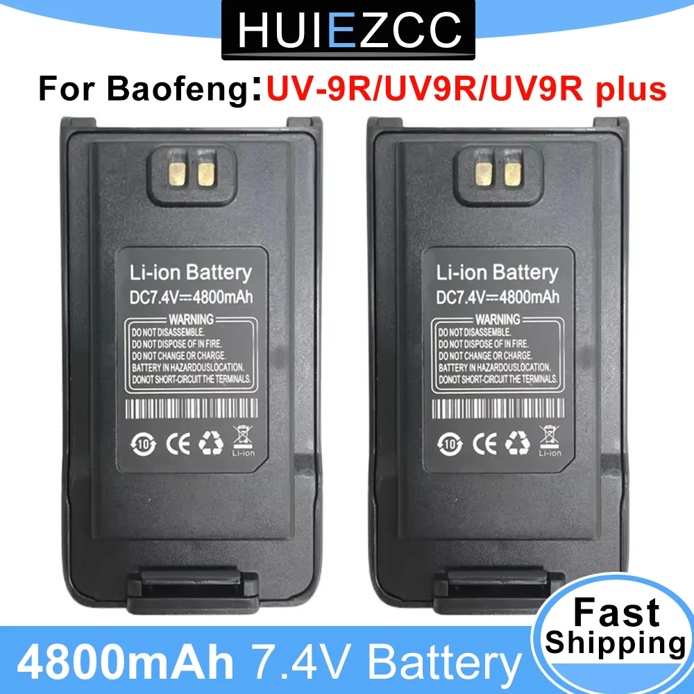 Batteria UV9R Batteria originale 4800mAh 7.4V per baofeng UV9R Plus UV-9R UV9R-ERA Walkie Talkie Batteria ricaricabile agli ioni di litio
