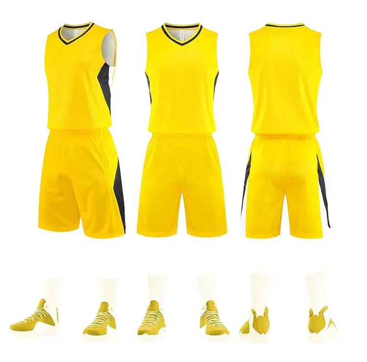 Conjuntos de baloncesto de alta calidad para hombres, kits de uniformes, chándales de baloncesto universitarios baratos, Conjunto de camiseta de entrenamiento de baloncesto en blanco