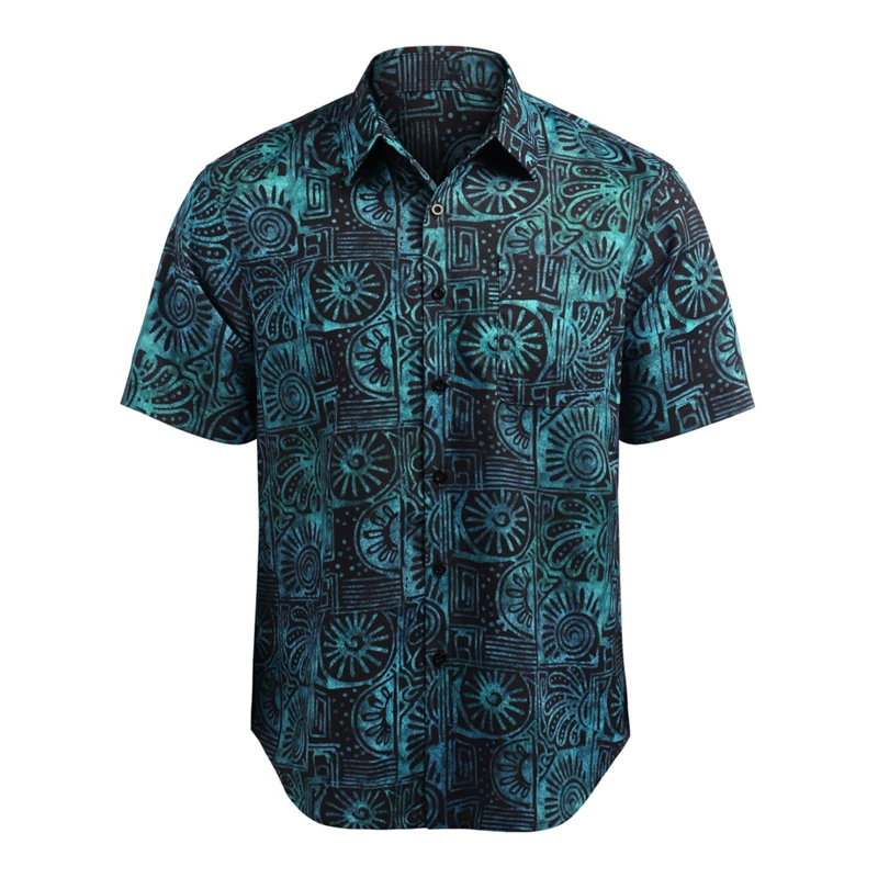 Camisa havaiana de manga curta masculina, padrão impressão 3D, lapela confortável, casual diário, trabalho, férias, verão