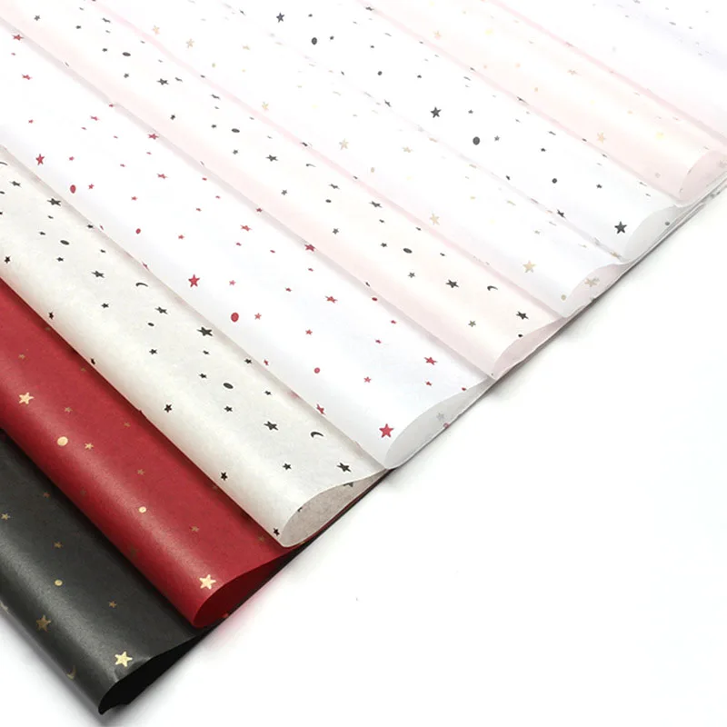 5Pcs/Set 50*70cm Star Moon Wrapping Paper Bouquet Gift Box Packing Gift Liner Flower Wrapping Paper