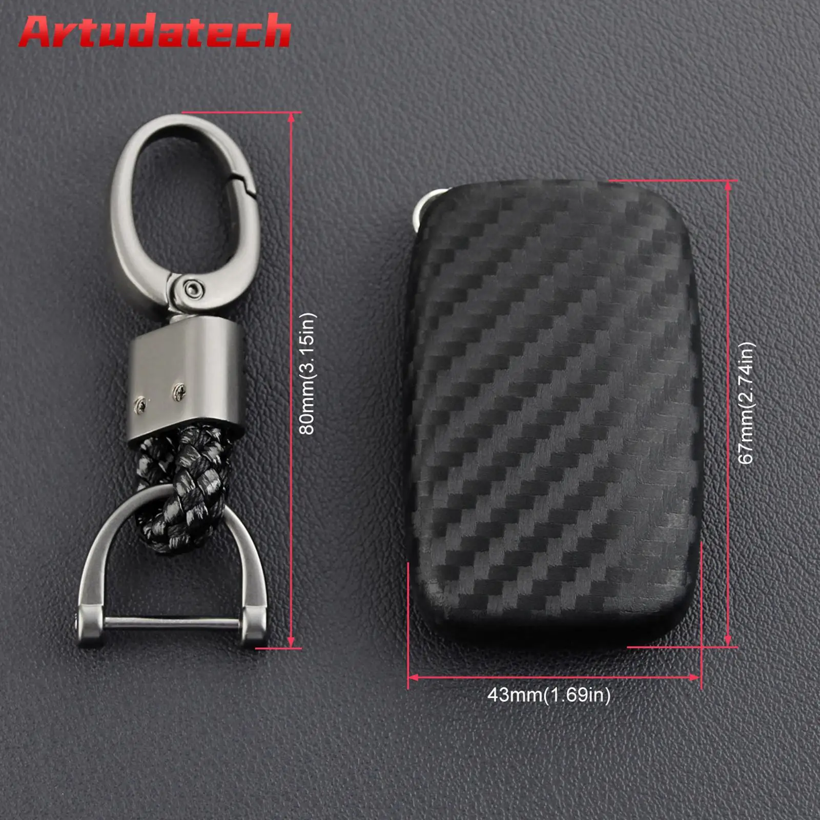

Artudatech Leather Silicone Car Key Case Cover With Buckle For Range Rover No Key Included