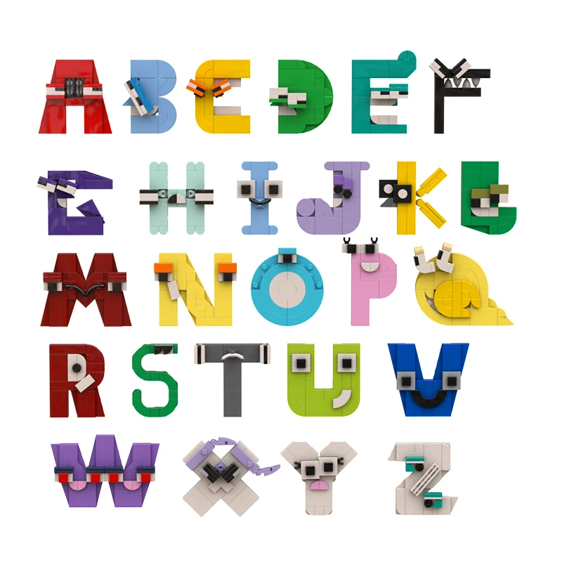 Alphabet ABC Letters Building Block Kit Uppercase 26 A-Z Recognition Assmble Educational Brick Model Toys for Children Gift