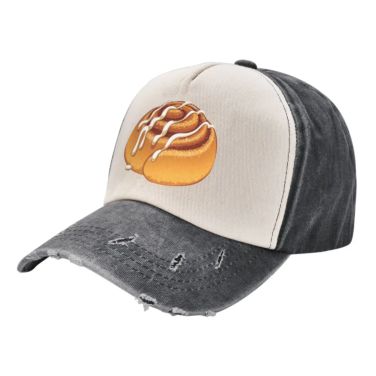 Sweet Cinnamon Roll with a Drizzle of Icing Sugar Baseball Cap Golf Wear derby hat Men Hats Women's