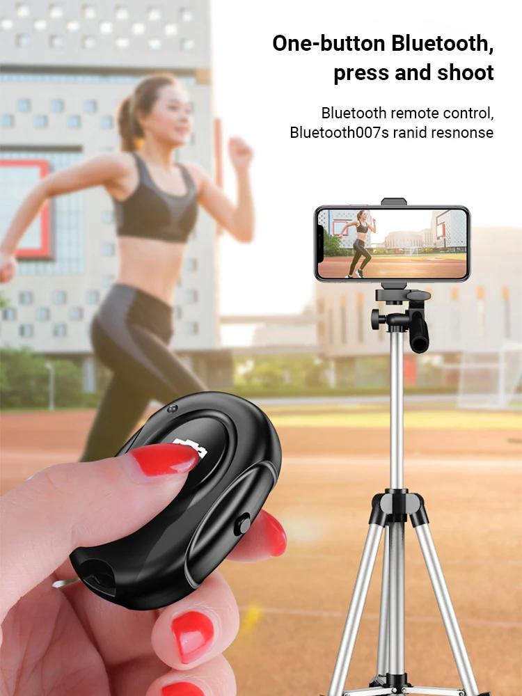 Nowa Mini przenośna kamera zdalnego sterowania Bluetooth bezprzewodowa kontrola migawki Selfie dla IPhone/Android zdjęcia filmy bez użycia rąk