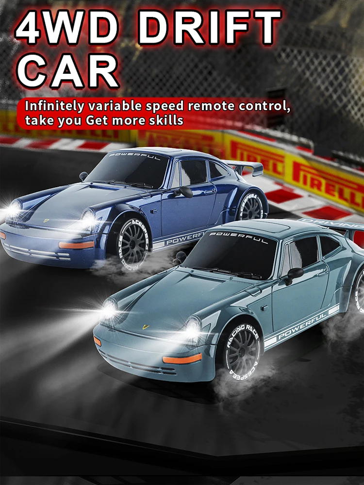 Samochód RC Drift 1:20 z oświetleniem LED, zdalnie sterowany radiowo 2.4G, szybki samochód wyścigowy, ciężarówka wyścigowa, zabawka dla chłopca i dziewczynki, prezent. — 2