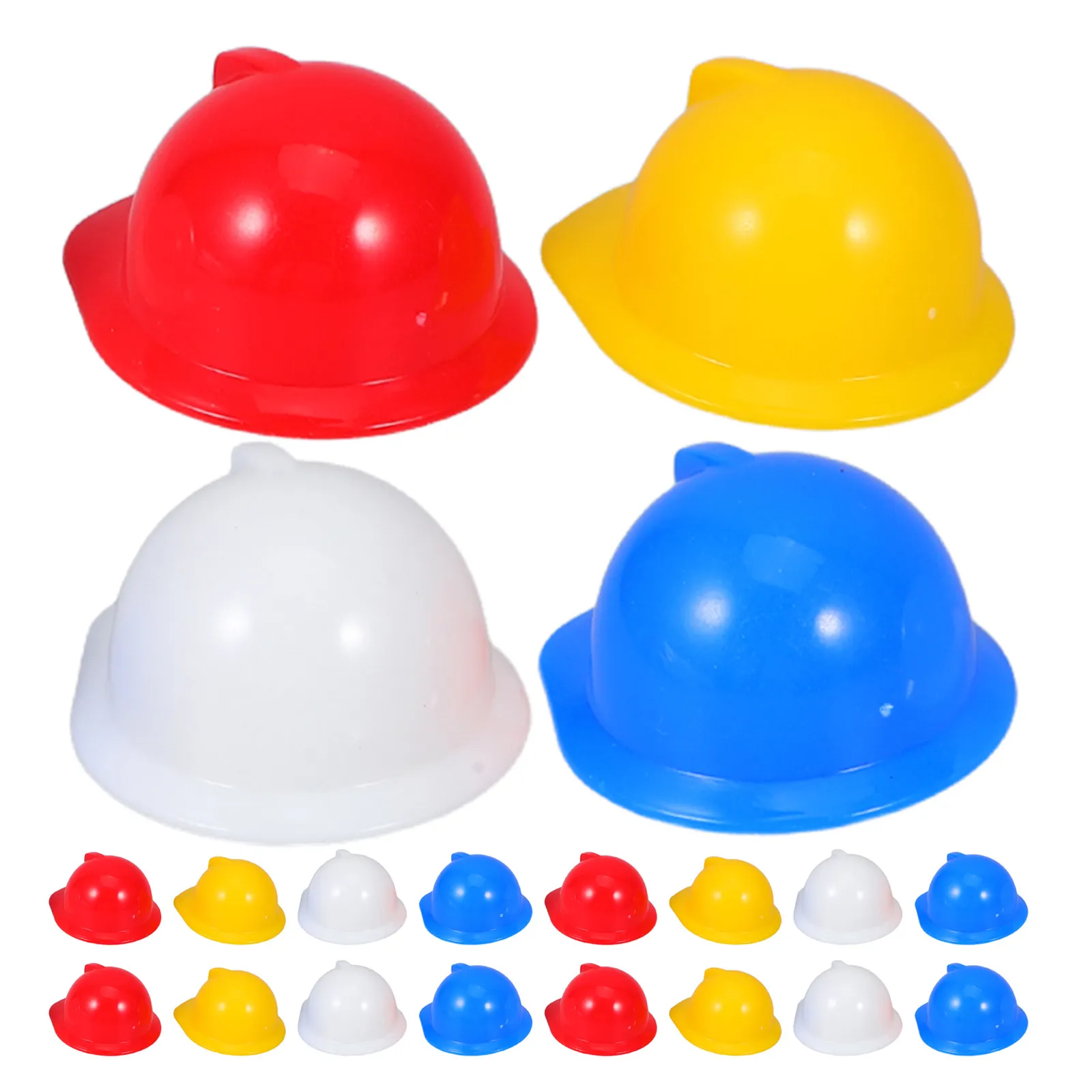 60Pcs Mini Safety Hat Plastic Construction Hard Hats for Party Decoration Bottle Toppers Craft Supplies Building Dress Up