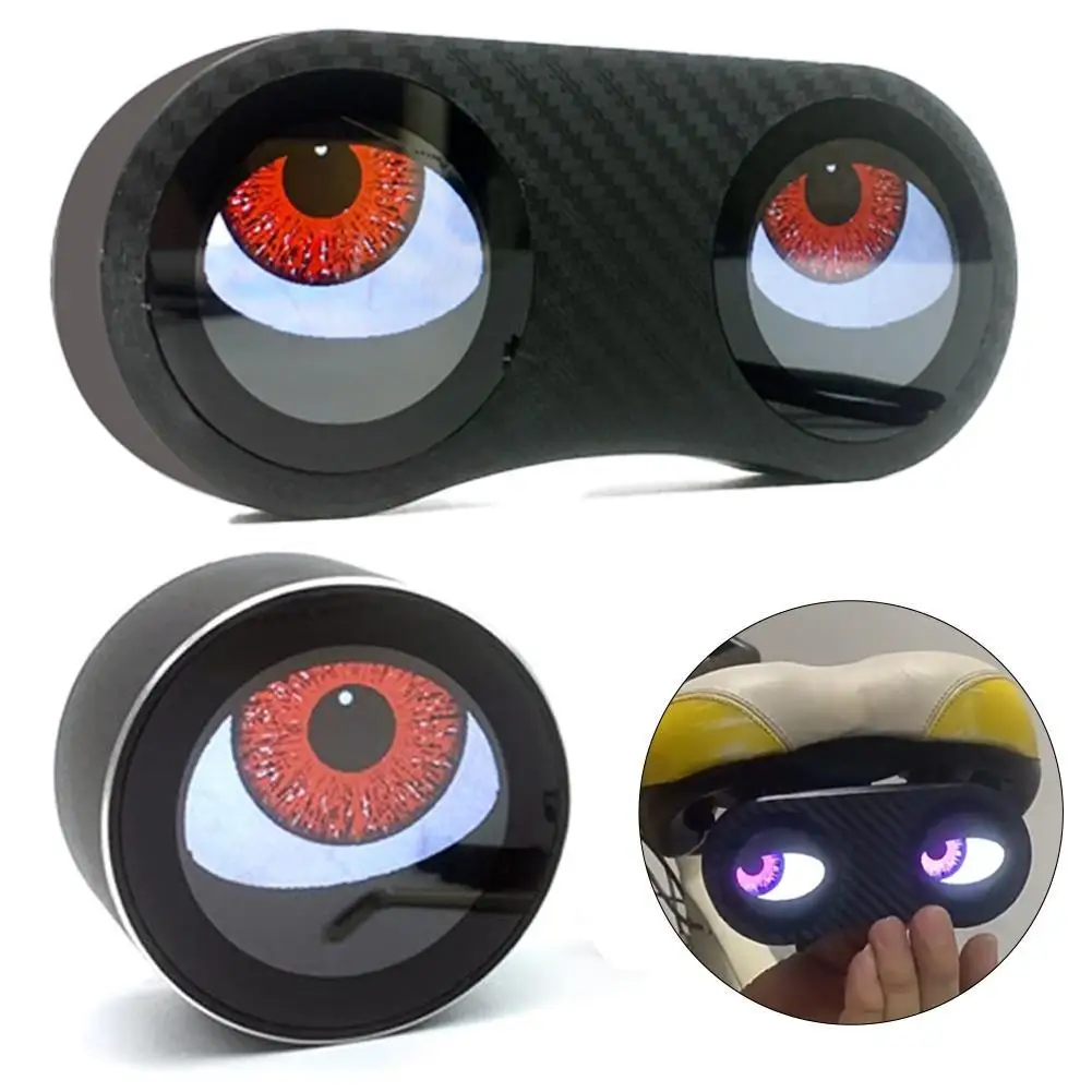Dynamic Devil Eye Decorative Light For Bicycle Motorcycle Tail Light Custom Content Single/Dual Screen For Night Riding