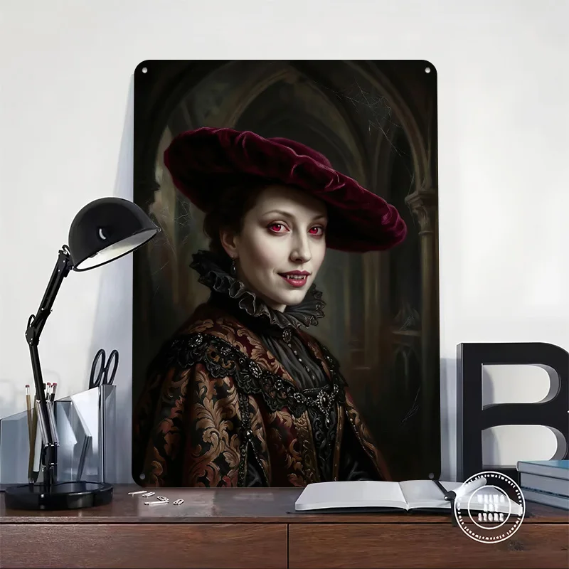 Girl With a Red Hat — Scarlet Whisper 3D Printed Texture Poster Personalized Wall Art Retro Metal Tin Signs for Room Ornaments