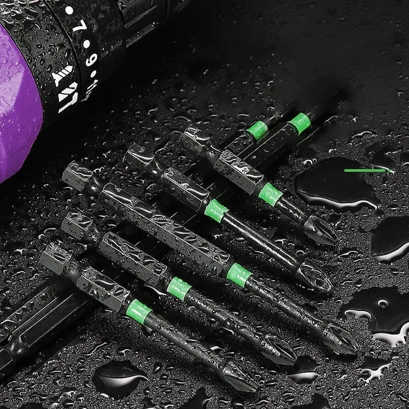 S2 Alloy Magnetic Batch Head Impact Strong Cross PH2 High Hardness Screwdriver Set 50/60/70/90mm Anti Non-slip WaterProof Bits