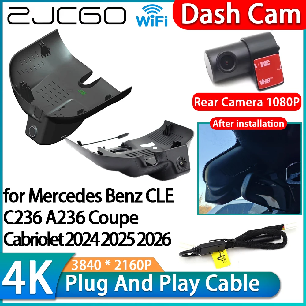 for Mercedes Benz CLE C236 A236 Coupe Cabriolet 2024 2025  4K Wifi DVR Video Recorder Dash Cam Front Rear Camera Loop Recording