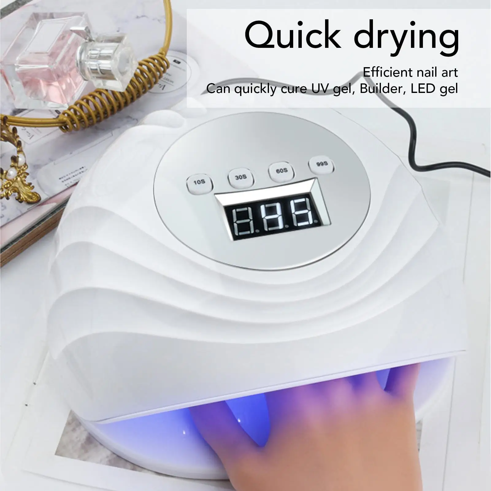 86W LED Nail Dryer Lamp with 4 Timers & 39 Chips - Intelligent Infrared Gel Curing Light, US/EU Plug 100-240V