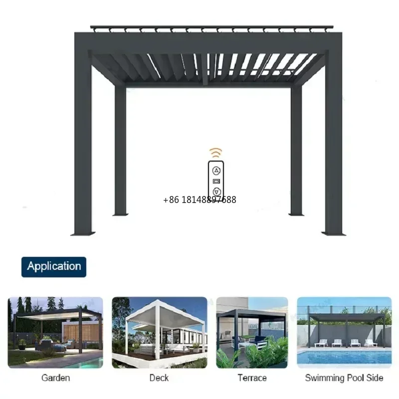 

Hot Sale Garden Gazebo Pavilion 3x4 4*5 5*6 6*6 Sun Shading Bioclimatic Pergola