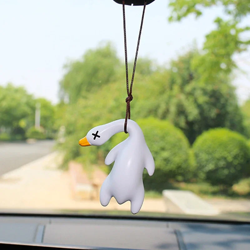 

Funny Gypsum Anime Duck Car Mirror Pendant Cartoon Cute Auto Interior Decoration Pendant For Car Products Interior Accessories