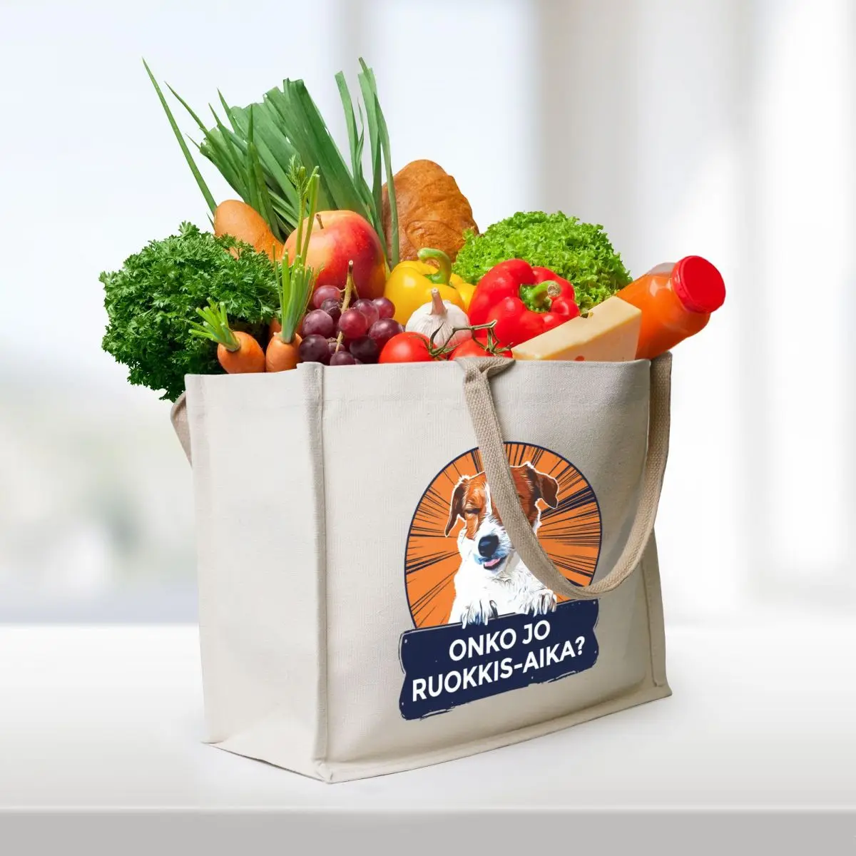 Onko jo ruokkis-aika? Tote Bag Women's beach bags Eco bag canvas tote bags
