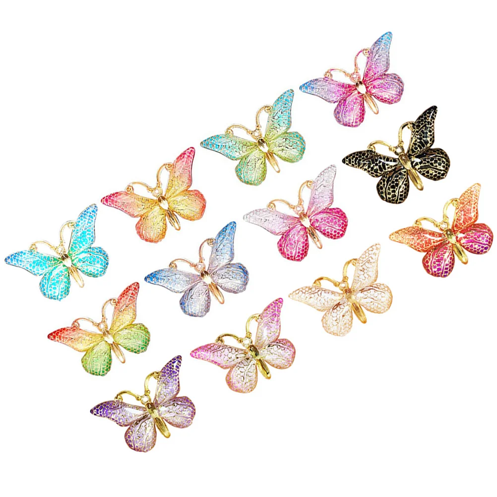 

12 Pcs I-shaped Nail Wall Decoration Fixing Multi-function Pushpins Compact Thumbtacks Cork Board Unique Butterfly Acrylic