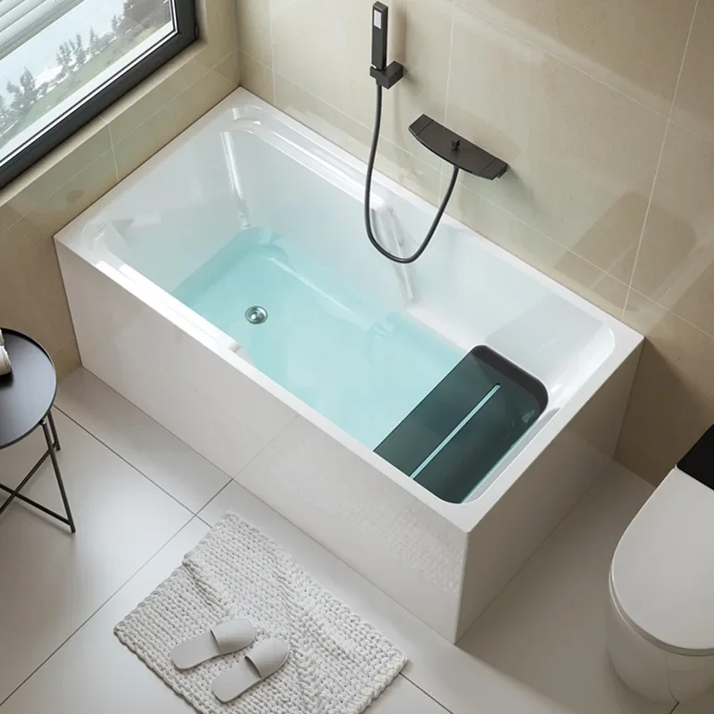 

Deep bubble mini Japanese-style bathtub Small household seated acrylic independent integrated mobile stool bathtub