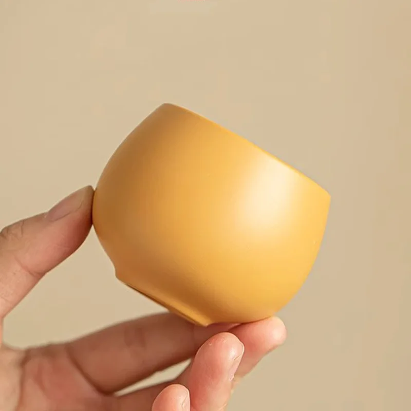 Yellow Clay Zisha Luohan Tea Cup Handmade Yixing Master Cup for Traditional Gongfu Tea Ceremony Collectors Gift