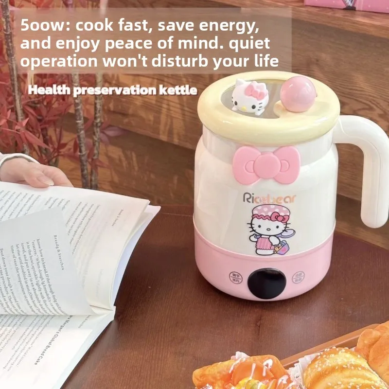 Cute cartoon character Hello kitty health pot multi-function water cup hot milk small electric cup mini portable holiday gift view 6