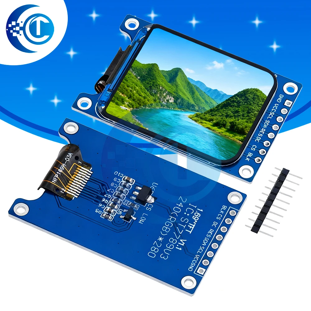 Modulo Display TFT a colori da 1.69 pollici 1.69 "schermo LED LCD IPS HD 240 x280 interfaccia SPI Controller ST7789 per Arduino